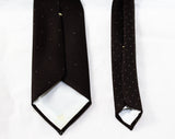 Oscar de la Renta Designer Tie - 1980s Dark Brown Men's Necktie - Chocolate Dotted Brocade 70s 80s Mens Wear - Preppy Label - Fall Autumn