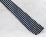 Rockabilly Men's Skinny Tie - Blue Striped Square End Necktie - 1950s 60s Denim Blue & White Woven Satin Pinstripes - Vertical Pin Stripes