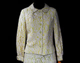 Size 6 Spring Suit - 1960s Yellow & White Lace Cocktail Dress and Jacket - Tailored Sleeveless Sheath - NWT 60s Deadstock - Bust 34.5