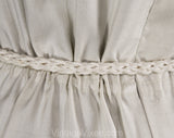 Size 6 White Silk Dress - Mod 60s Sleeveless Summer Sheath - Minimalist Design & Hand Woven Rope Belt - Small 1960s Resort Chic - Bust 34