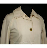 Size 10 1960s Beige Canvas Coat with Brass Toggle Closures - Size Medium Large - Weatherbee - Deadstock with 130 Original Tag - Bust 38
