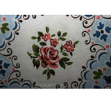 Charming 1940s Blue & Brown Floral Apron - Apron - Half Apron - Size 10 to 14 - Fall - Excellent Condition - Waist 28 to 32 - 30455-1