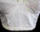 36C White Bra - Exquisite Form Fully Summer Cotton Long-Line Bustier - 3/4 Length Short Waist - NIB Deadstock - 1950s Housewife Look 36 C