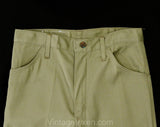 XXS Mens 1970s Pant - Khaki Tan Men's Pant Can Be Unisex Ladies Size 0 - Cotton Wide Leg Trouser 70s 80s Wrangler Deadstock - Teen Size 16