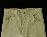 XS Mens 1970s Pant - Khaki Tan Men's Pant Can Be Unisex Ladies Size 2 - Cotton Wide Leg Trouser 70s 80s Wrangler Deadstock - Teen Size 18