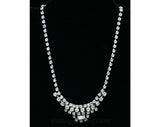 1950s Rhinestone Necklace - 50s Glamour - Clear Rhinestones - Pageant Style - Formal Necklace - Evening Jewelry - Mid Century Glam - 42717