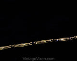 Victorian Revival Pendant Necklace - Bold Blue Antique Style Gold Hue Metal Medallion - Faceted Glass Rhinestones & Filigree - 1970s Retro