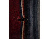 Rare Saltillo Blanket - Southwestern Serape - Mexico Handwoven 1930s 1940s Wool - Blue & Rainbow Kilim Stripe - Large Chimayo - 5x7 Ft