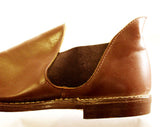 Size 9 Men's Shoes - 1950s Mens Chestnut Brown Leather Slip On Dress Shoe - Almost Mod 50s 60s Size 9 Gentlemen's Shoe - NOS Deadstock