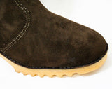 Size 5 1/2 Shearling Style Suede Boots - 1960s Deadstock - Made in Hungary - Beautiful Condition & Quality - Hiking Boot Style Sole -43226-2