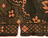 Victorian 1800s Table Runner - 11.75 x 35 Inches - Antique Silk Brocade Rectangular Dresser Textile - As Is Frayed Distressed - Pink Beige
