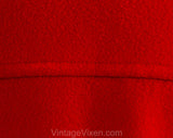 Size 12 Red Coat - Mod 60s 70s Wool Blend Jacket - Double Breasted Hip Length Overcoat - Fall Winter 1960s Modernist Outerwear - Bust 39