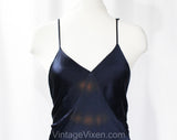 Size 8 1930s Dress - Sheer Navy Blue Voile with Scalloped Embroidery - Authentic 30s Frock & Original Slip - Plastic Bow Buttons - Bust 37