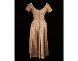 Size 6 Marilyn Cocktail Dress - Small 50s Dusky Lilac Pink Lace - Full Skirt & Satin Lining - 1950s Grandeur - Elegant Sequins - Waist 25.5