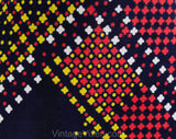 Size 6 Diane von Furstenberg Dress - 1970s DVF Italian Jersey Knit Maxi Dress - Geometric Blue Red Yellow Print - Long Sleeve - Bust 33 - 35