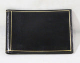 1940s Fine Black Wallet - Exquisite Italian Leather with Gold Pin Striping - Made in Italy - 40s 50s NOS Deadstock - Gift Idea - 49209-2