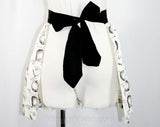 French Fruits Apron - Black & White - 1950s - Pommes - Lemones - Citron - Pears 41508
