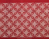 Beautiful Cotton Textile - Top Quality Rectangular Canvas Table Runner - Arts & Crafts Minimalist Brick Red Ivory Art Nouveau Screen Print