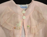 Baby Girl's 1930s Jacket - Size 3 to 6 Months - Authentic 30s Infant Child's Pink Organdy Top with Baby Animals Embroidery - Chest 18