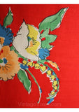 Size 8 Red Prairie Floral 1970s Skirt with Eyelet Ruffle - 70s Maxi Skirt - Cotton - Hippie - Summer - Sears Jr Bazaar - Waist 27 - 34596-1