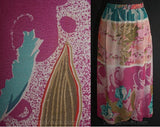 Size 2 Purple Skirt - Lush Lavender & Teal 1980s Tropical Wrap Skirt - 80s Boho Resort Chic - Waist 24 - XS - Bohemian Summer - 34567