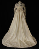 Size 8 Wedding Dress - Priscilla of Boston Net & Peau du Soie Empire Bridal Gown with Pearl Lattice and Trailing Train - Bust 34.5 - 36365