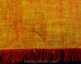1960s Table Runner - Hand Woven Saffron Yellow & Cayenne Orange Red Cotton Textile - Beautiful Southwestern Style 60s Mod Dresser Runner
