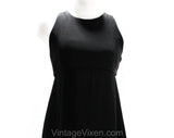 Size 8 Little Black Dress - Posh Designer 60s Sleeveless Crepe Minimalist Dress by Ferdinando Sarmi - Audrey Style Deadstock - Bust 34.5