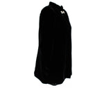 1930s Black Velvet Cape with Deco Rhinestone Clasp - Size Small Medium Winter Evening Wrap - Old Hollywood Style 30s Hip Length Capelet