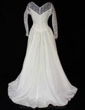 Size 4 Wedding Dress - 1950s Princess Inspired Taffeta & Lace Bridal Gown with Train - Traditional 50s Fairytale - Waist 25 - 36353-1