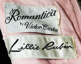 Size 6 White & Pink Mini Dress by Designer Victor Costa - Posh Small Ivory Embroidered Organdy with Pink Lining - Petite Length - Waist 26