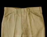 Men's Medium 60s Pants - Mod Late 1960s Khaki Brown Tailored Pant - Boot Cut Flare Trouser - Handsome Deadstock - Waist 32 - Inseam 36.5