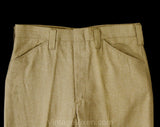 Men's Small 60s Pants - Mod Late 1960s Khaki Brown Tailored Pant - Boot Cut Flare Trouser - Handsome Deadstock - Waist 30 - Inseam 36