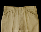 Men's Medium 60s Pants - Mod Late 1960s Khaki Brown Tailored Pant - Boot Cut Flare Trouser - Handsome Deadstock - Waist 33 - Inseam 37.5