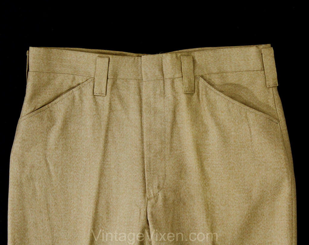 Men's Medium 60s Pants - Mod Late 1960s Khaki Brown Tailored