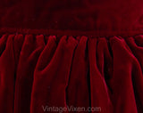 Size 10 Red Velvet Skirt - YSL Designer Cranberry Maroon Formal Full Ball Gown Style - Winter Yves St Laurent France - Medium - Waist 28