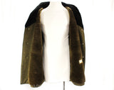 XL Men's Towncraft Car Coat with Faux Fur Collar - 1950s 1960s Mens 60s Hip Length Jacket - Fall Winter Brown Tweed - Big & Tall - Chest 50