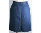 Small 1970s Denim Skirt by 'Pant-her' - Size 6 Cute 70s Dark Blue Short Skirt - 70's Casual Spring Summer Retro Classic - Waist 25.5