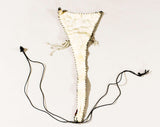 1960s Striptease Panty & Matching Garter - Burlesque Showgirl - 60s Nightclub Stage Stripper Bikini G String - Red Beads and Black Satin
