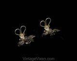 Napier Dogwood Brooch & Earrings - Gold Vermeil and Sterling - Beautiful 50s 60s Demi Parure - State Flower Virginia North Carolina - 50584