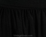 Size 8 Black Party Dress with Full Circle Skirt - Black Jersey Knit Cocktail by Designer Charles Glueck - Plunge Neck Evening Glam - Bust 38