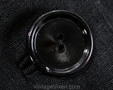 XS 1940s 50s Black Full Skirt - Flared Linen Look Rayon with Sailor Style Button Pockets - Terrific 1950s Swing Style - Size 0 - Waist 23
