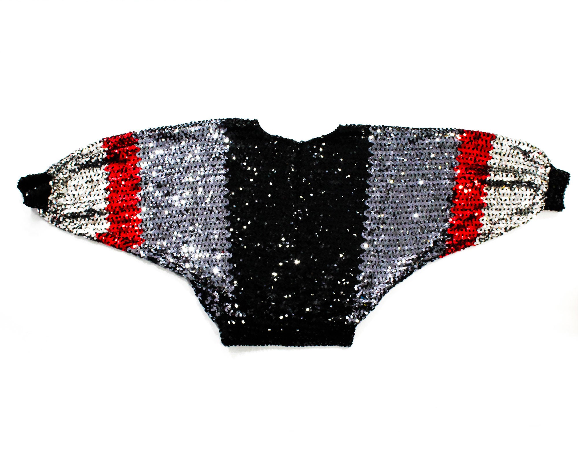 Sexy Sequins 1980s Party Top - Black Red & Silver Disco Queen 80s Ombr Vintage Vixen Clothing Sexy Sequins 1980s Party Top - Black Red & Silver Disco Queen 80s Ombr Vintage Vixen Clothing