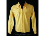 Men's Medium Rayon Windbreaker - Yellow 1960s Jacket with Very 40s Look - Jack Nicklaus Weatherflight - Cold Rayon - Metal Zip & Buckles