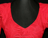 XXS Red Dress - Sexy 1990s Stretch Lace Dress by Climax - Size 000 - Saucy Senorita 1930s Look Flirty Designer David Howard - Bust 30 -40865