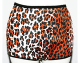 1950s Leopard Print Full-Cut Panty - Size 10 Medium - 50s Bettie Style Pin Up Panties - Sexy Animal Print Nylon - NWT Deadstock - Waist 30