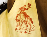 Child Size 10 1940s Cowboy Pants - Boys 40s 50s Western Trousers with Fringe Chap Panels - Rodeo Horse Wrangler Dress-Up Play - Waist 25-29