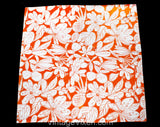 1960s Orange Cotton Canvas - Tropical Floral Fruit Novelty Print - 1.4 Yards x 51 Inches Wide - 60s Summer Tiki - Fresh Vintage Yardage