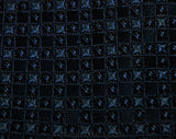 1950s Men's Skinny Tie - Blue Pixel Pattern Geometric Brocade - Kitsch Nerdy Mid Century Business Man's 50s Necktie - Black Squares Graph