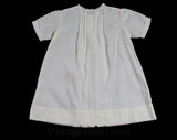 1950s Baby's Dress & Slip Set - Size 0 to 3 Months - Fine Pale Yellow Cotton White Embroidery - All Hand Sewn - 50s Infant Girl's Outfit